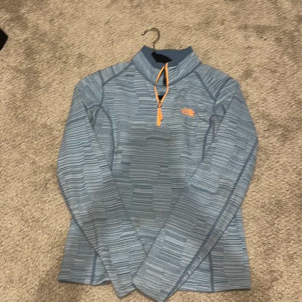North face blue and orange pullover